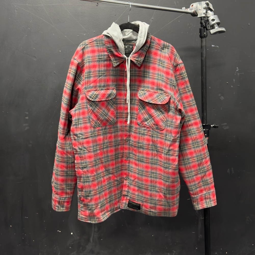 Vintage Oakley Flannel Lined Shirt with Hood